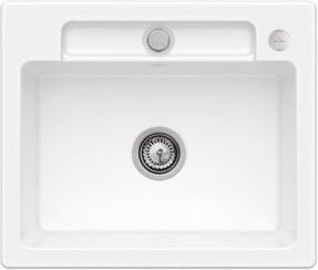 Villeroy & Boch Spüle Siluet 60 S Flat bündig aus Keramik in Weiß Alpin mit Ablaufgarnitur und Exzenter - Bild 1