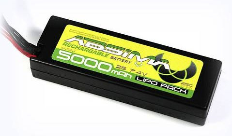 Absima LiPo Akku Modellbau 7.4V 5000 mAh 25 C mit Hardcase und Tamiya-Stecker - Bild 1