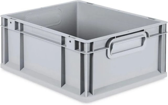 PROREGAL SuperSparSet 10x Eurobox NextGen Grip mit Auflagedeckel und 4 gelben Schiebeschnappverschlüssen, Grau, H x B x T: 17 x 30 x 40 cm - Bild 1