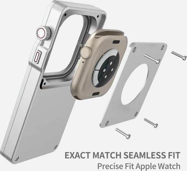 luxuglow Schutzhülle für Apple Watch, Aluminiumlegierung, Schwarz, Unisex - Bild 1