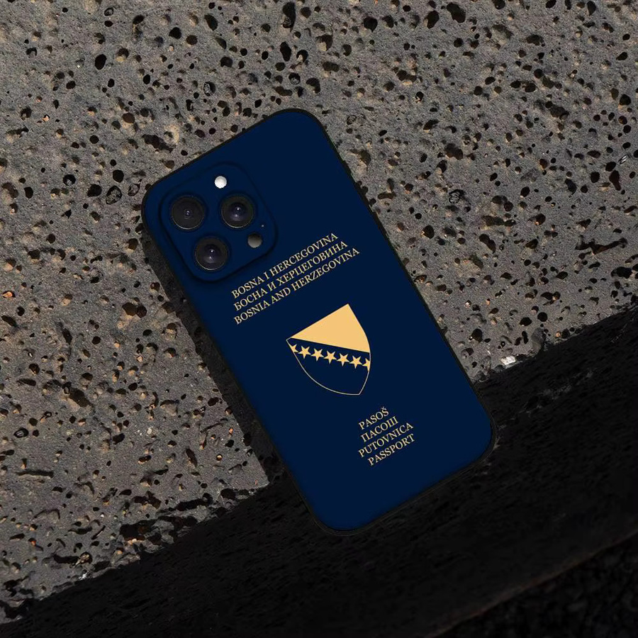 Handyhülle im Bosnien-Herzegowina Reisepass Design für Apple iPhone (alle Modelle), Schwarz - Bild 7