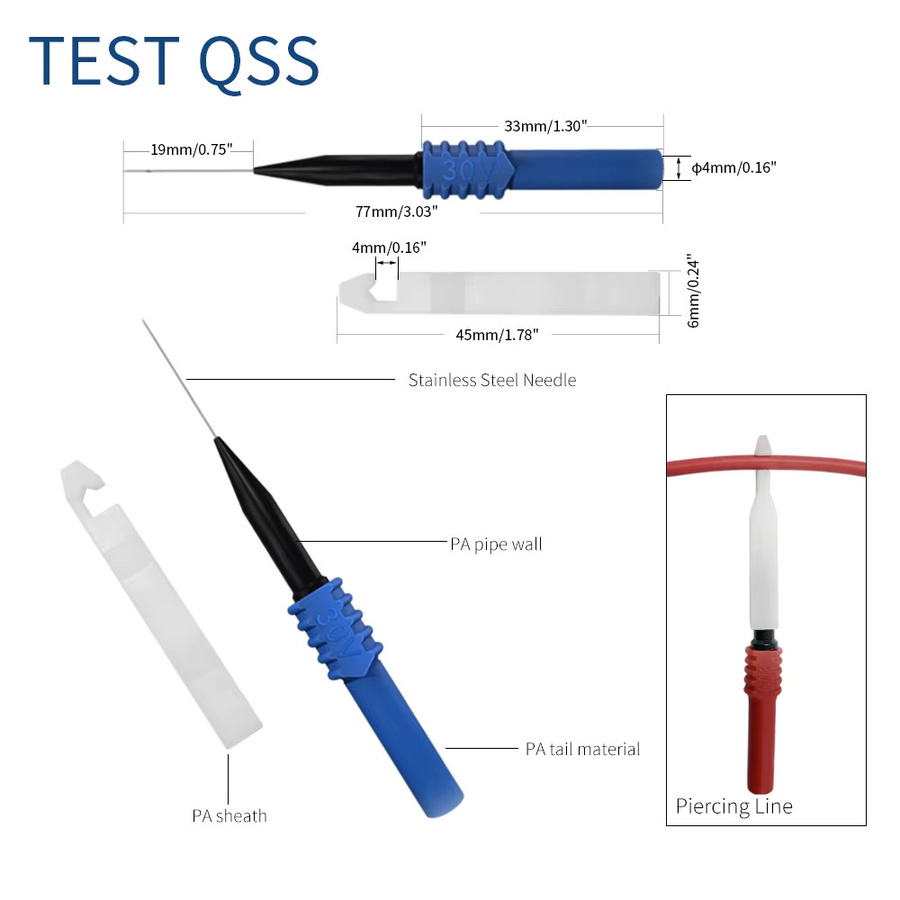 QSS 41-teiliges Multimeter-Testkabel-Set mit 4mm Bananensteckern, Krokodilklemmen und Drahtdurchdringungssonden - Bild 2