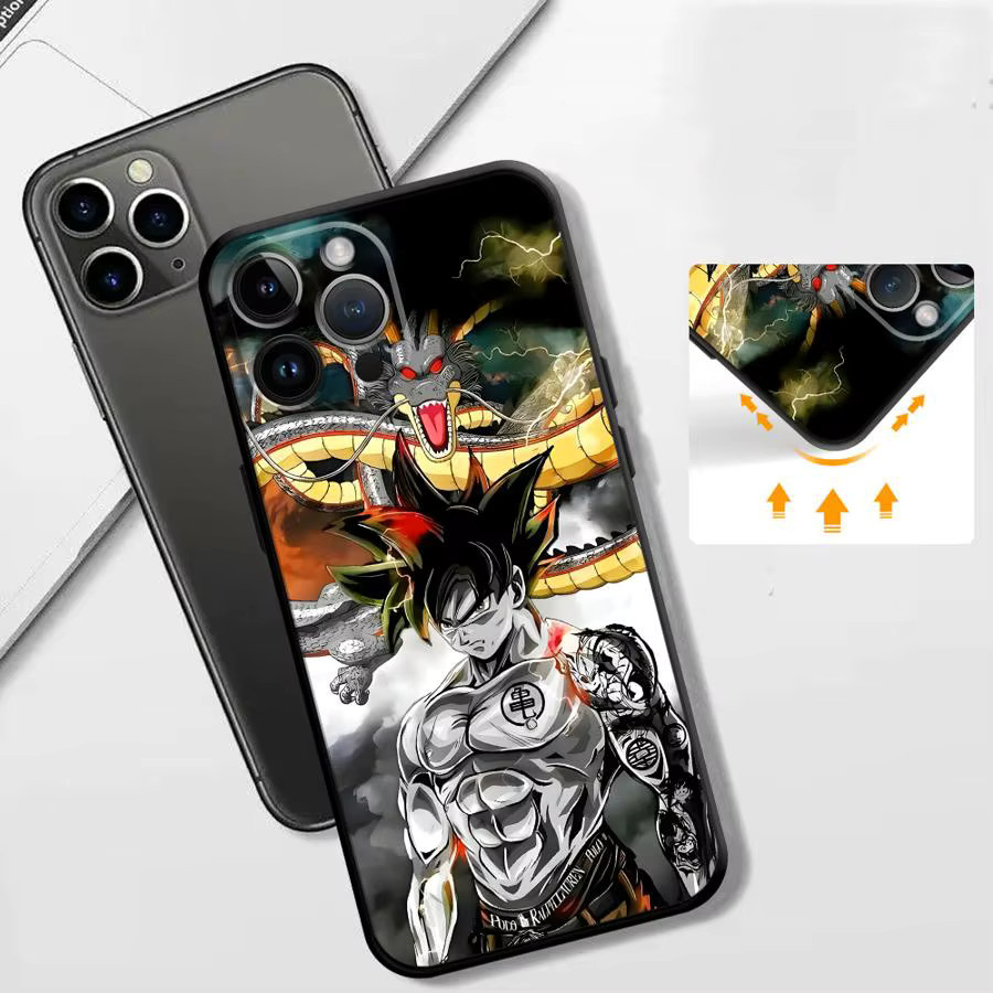 Handyhülle mit weicher Rückseite für Apple iPhone Modelle Dragon Ball Goku Design Multicolor - Bild 4