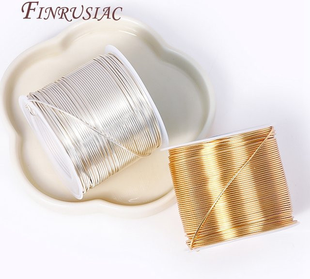 FINRUSIAC Perlendraht, 18 Karat vergoldeter Kupferdraht, 5 Meter, 0,2–1,0 mm - Bild 1