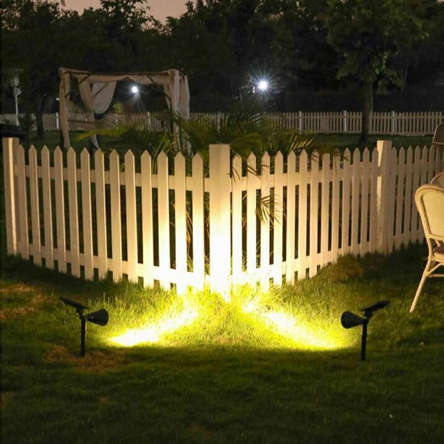 DOUWENXI Solar Garten Spot Licht RGB LED Outdoor Bodenlampe Schwarz Wasserdicht - Bild 1