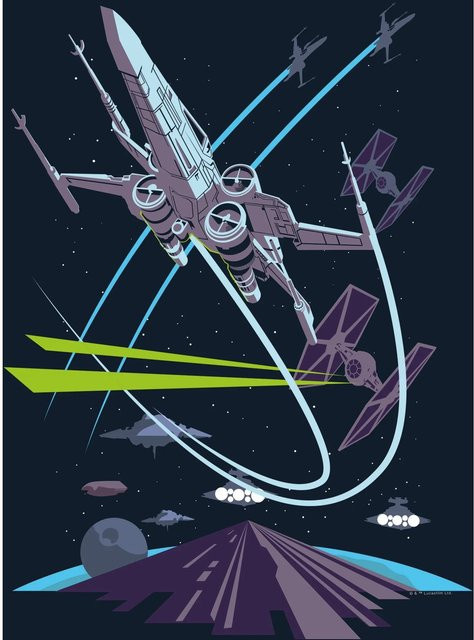 Komar Wandbild Star Wars X-Wing Paper Poster Multicolor B: 30 cm, H: 30 cm - Bild 1