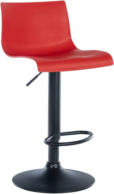 DELUKE Barhocker GEBEL in Rot, höhenverstellbarer Barstuhl mit Lehne, drehbar und modern, B/T/H: 39 x 36 x 84 cm - Bild 1