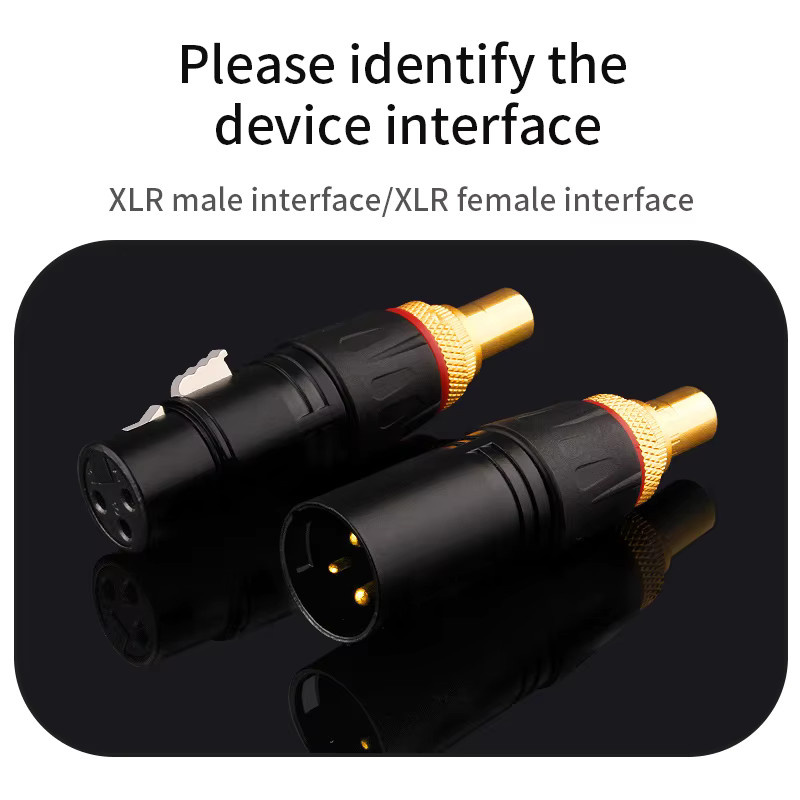 YYAUDIO Vergoldetes XLR 3-poliges Mikrofon-Audiokabel in Schwarz mit männlichen und weiblichen Steckverbindern - Bild 2