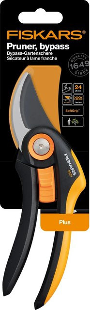Fiskars Bypass-Gartenschere Plus P521 in Schwarz-Orange mit Stahlklingen und gepolsterten Griffen - Bild 4