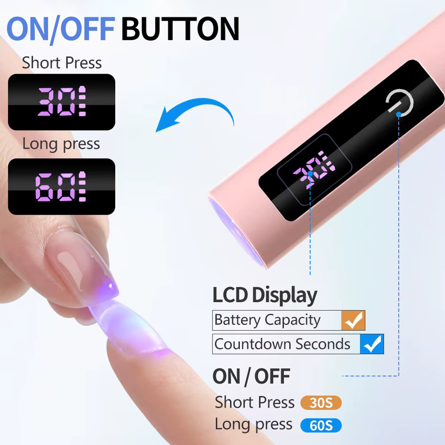 LULAA UV-LED-Nageltrocknerlampe, wiederaufladbar, Unisex - Bild 2