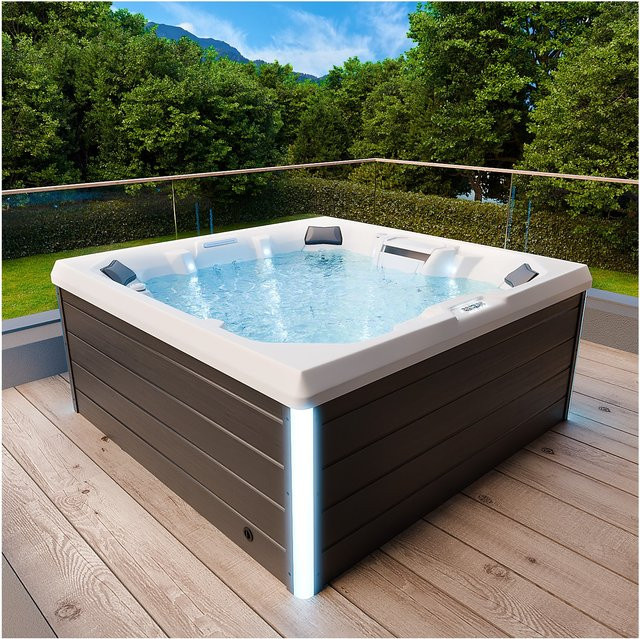 TroniTechnik Outdoor Whirlpool Spa TORCELLO in Grau mit Heizung, Hydromassage und Farblicht, B/T/H: 210 x 210 x 210 cm - Bild 1