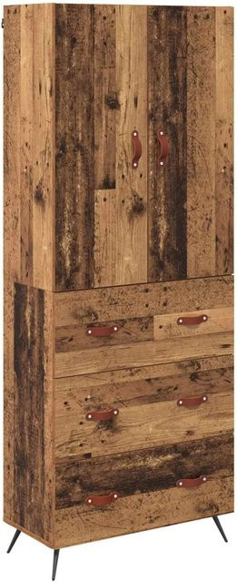 vidaXL Highboard Wandmontiert Altholz Braun B/T/H: 69,5 x 34 x 180 cm - Bild 1