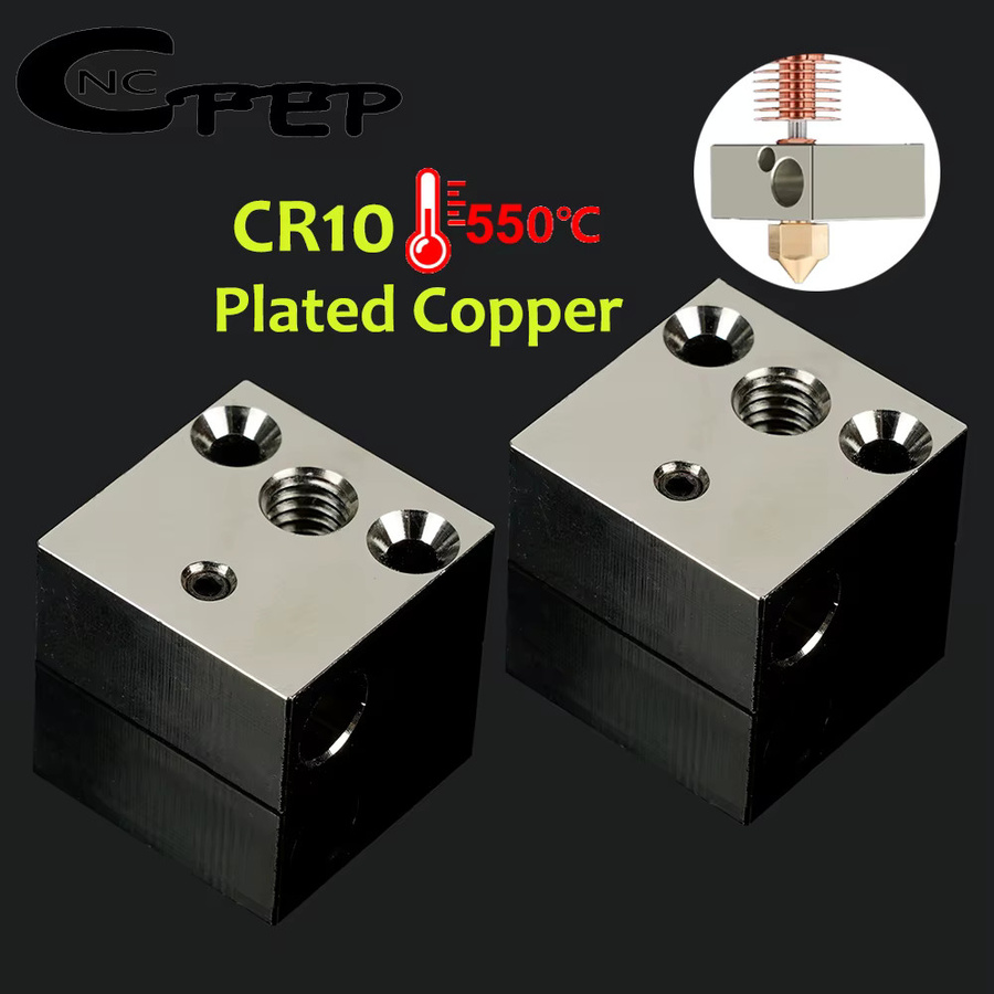 Hhiddo CR10 Heatblock mit Kupferbeschichtung für 3D-Drucker, kompatibel mit Ender 3, Ender 5 und CR10S, Gold oder Silber - Bild 2