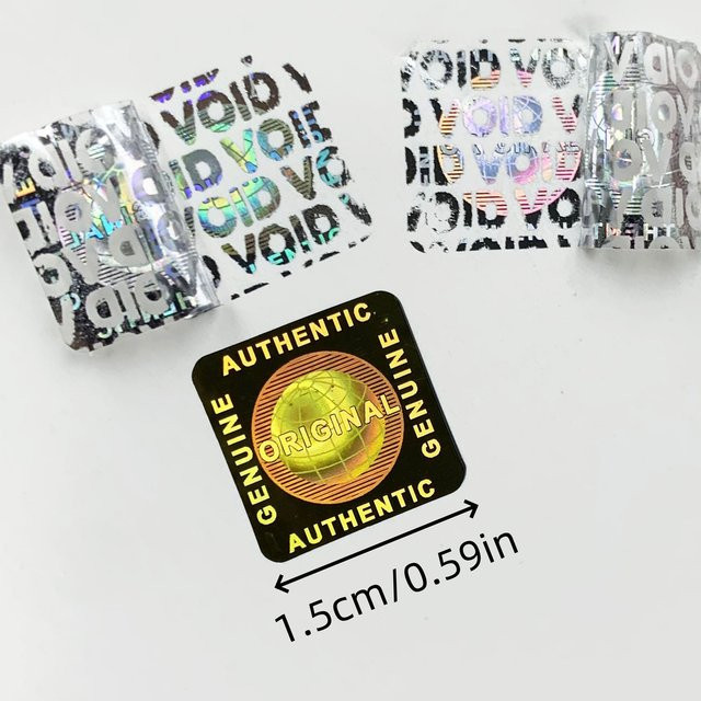 1000 Stück Hologramm-Aufkleber VOID Original Manipulationssichere Einweg-Etiketten in Silber mit Universelles Design für die Erde - Bild 1