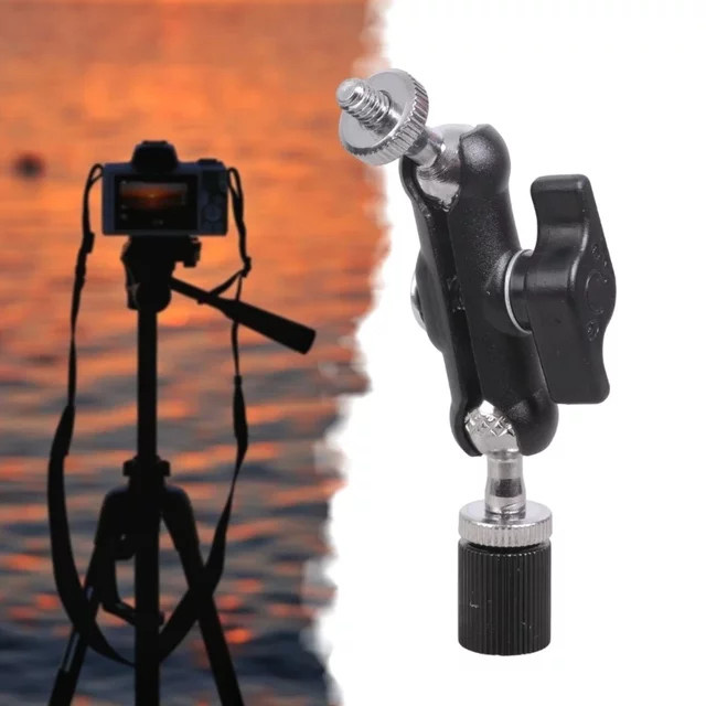 Verstellbarer Gelenkiger Doppelkugel-Magic-Arm mit 1/4-Zoll-Gewinde-Verlängerungshalterung für Kamera, Monitor, Licht und Mikrofon in Schwarz - Bild 1
