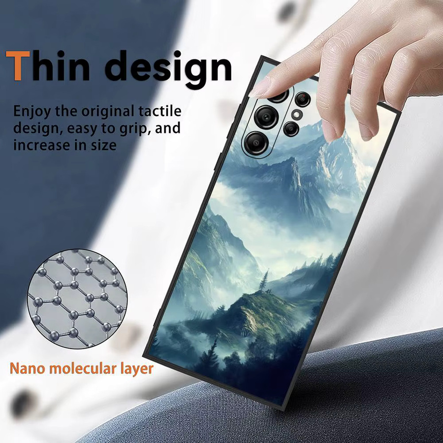 Samsung Galaxy S25 S24 S23 S22 S21 S20 Ultra Plus Handyhülle mit Berg Landschaft Malerei als mattes Softcover in Multicolor - Bild 2