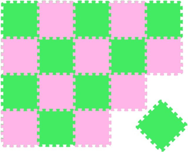 LittleTom Puzzlematte Pink & Hellgrün 18-teiliges Set - Bild 1
