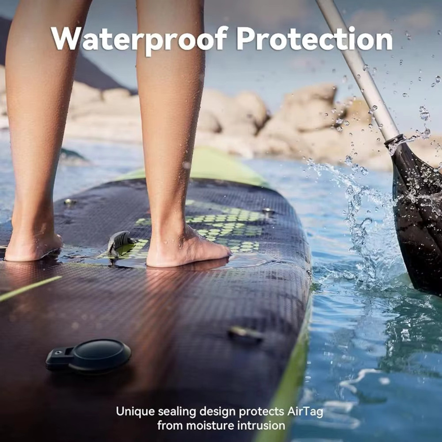 GITFOS Wasserdichte AirTag-Hülle für Apple AirTag mit Klebestreifen in Schwarz - Bild 4
