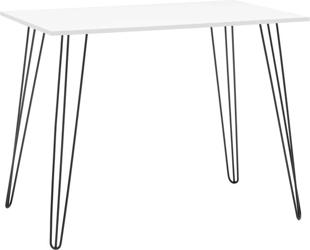 Bessagi Home Schreibtisch Marc modern in Weiß/Schwarz aus MDF und Metall, Breite: 98 cm, Tiefe: 60 cm - Bild 1