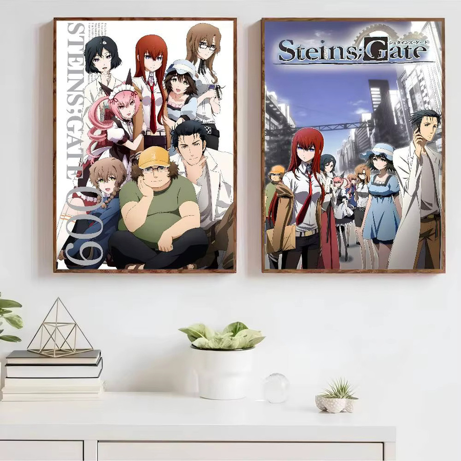 S-Steins G-Gate Anime Vintage Poster, selbstklebender Wandaufkleber aus Papier, Mehrfarbig, B/H: 10 x 15 cm - Bild 2