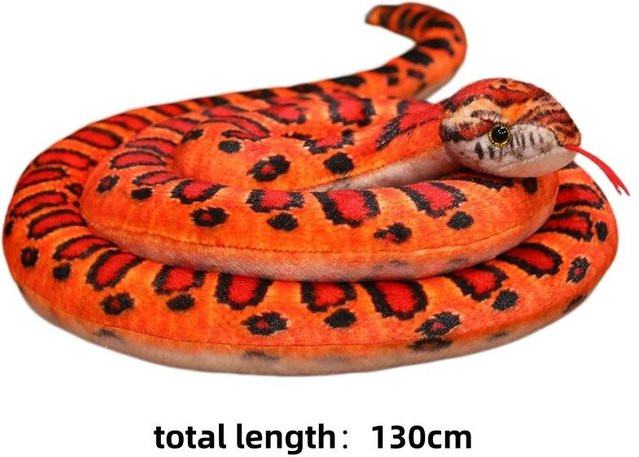 Yiran Health & Beauty Schlangen Plüschtier, Python, 130-300cm, Orange - Bild 1