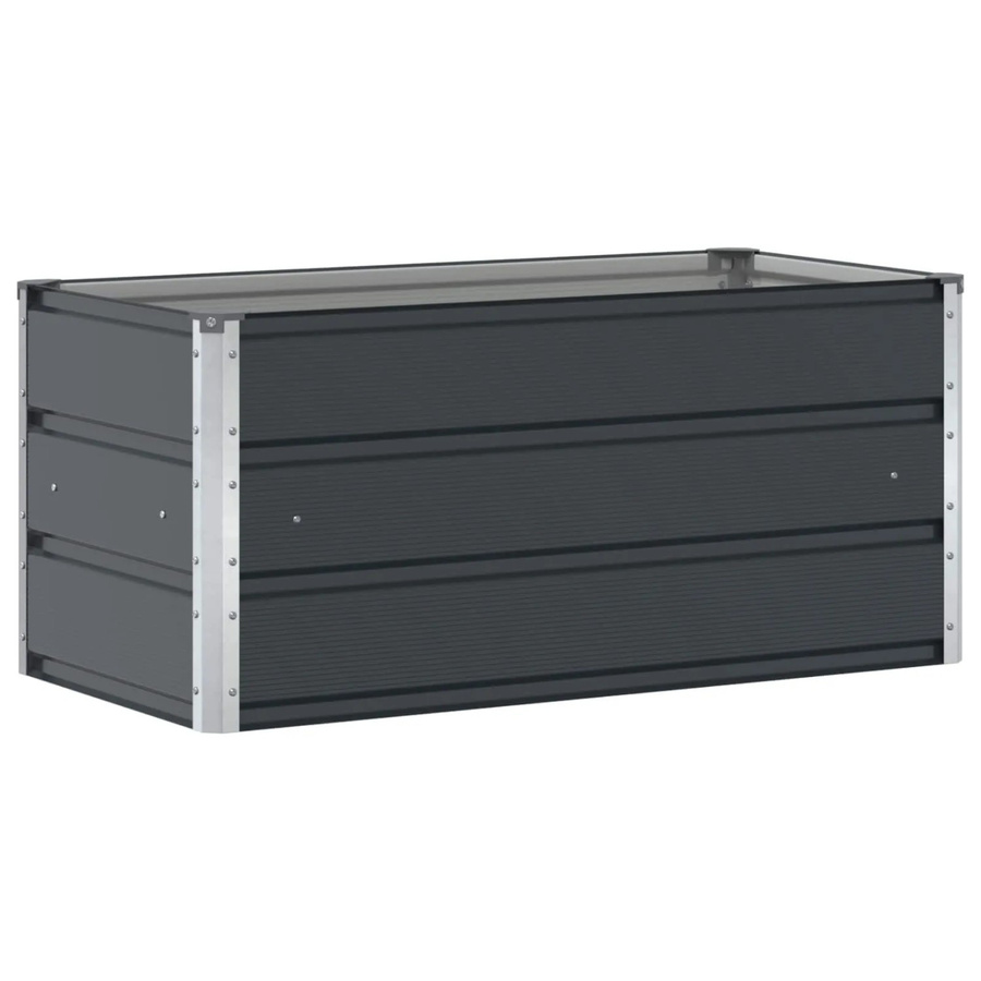vidaXL Pflanzkübel aus verzinktem Stahl in Anthrazit, B/T/H: 100 x 50 x 45 cm - Bild 2