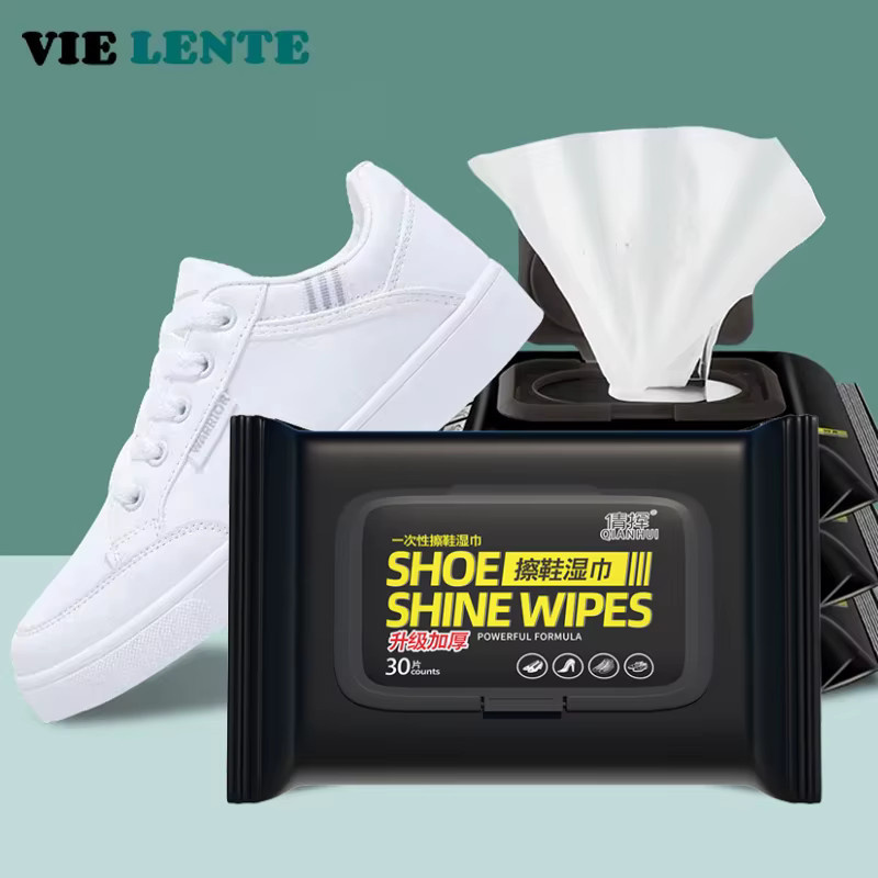 VIE LENTE Einweg Schuhe Reinigungstücher Weiß für schnelle Schuhpflege und Turnschuhreinigung - Bild 2