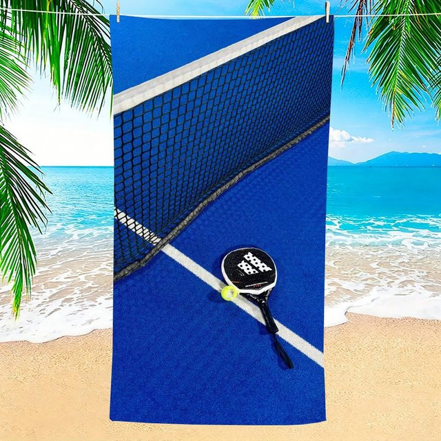 JMG Household Supplies US Open Tennis Handtuch aus Mikrofaser in Blau, schnelltrocknend und sandfrei, B: 75 cm, L: 150 cm - Bild 1
