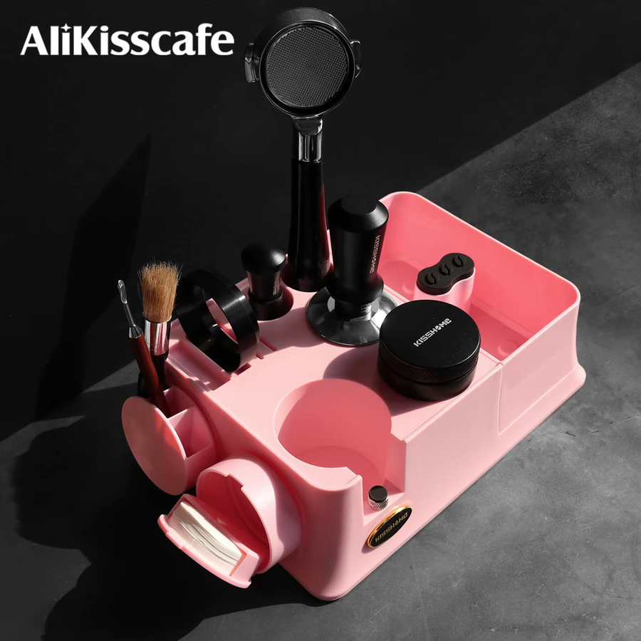 Delonghi Kaffee-Tampingstation mit Knockbox und Siebträgerhalter in Pink für Espresso-Zubehör 51mm 54mm 58mm - Bild 3