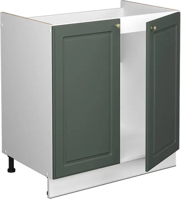 Vicco Spülenunterschrank Fame-Line Landhausstil in Grün-Gold und Weiß mit Anthrazit-Details, B/T/H: 80 x 60 x 82 cm - Bild 1