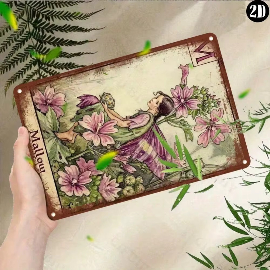 HELLOYOUNG Mallow Rustic Fairy Wand Wandkunst Metall Plakette in Multicolour, B: 20,3 cm, H: 30,5 cm - Bild 4
