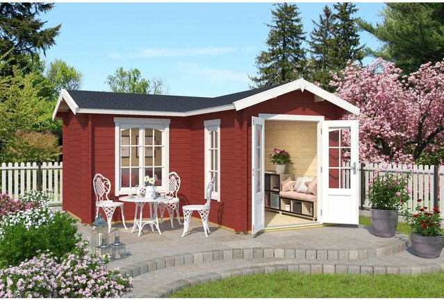 Lasita Maja Gartenhaus Portsmouth in Schwedenrot, B/H/T: 450 x 245,1 x 447,6 cm - Bild 1
