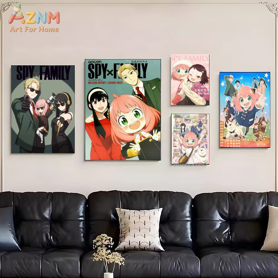 KAYOU Spy x Family Anime Leinwand-Wanddruck mit Loid, Yor und Anya Bond Charakteren, ungerahmtes mehrfarbiges Poster für dein Teenager-Schlafzimmer - Bild 3