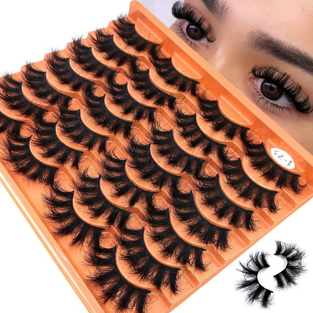 AMSDCN Künstliche Wimpern, Black, 14 Paar, Natürlich, Unisex - Bild 1