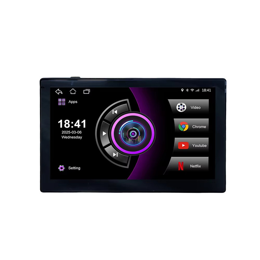 Icreative 10,1 Zoll HD Android Auto und Apple CarPlay Kopfstützenmonitor mit Bluetooth und Ambientebeleuchtung, Schwarz - Bild 6