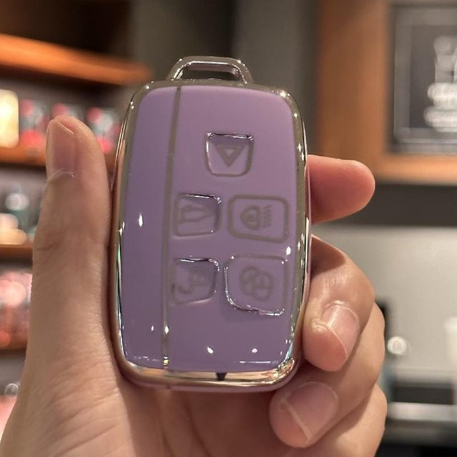 TPU Schlüsselhülle für Land Rover Evoque Velar Sport Discovery Freelander2 LR4 Sport und Jaguar in Violett - Bild 1