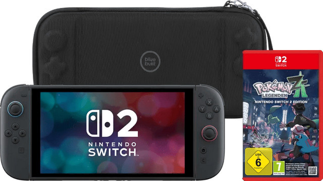 Nintendo Switch 2 Handheld Konsole mit Pokémon-Legenden: Z-A und BlueBuilt Schutzhülle in Schwarz - Bild 1