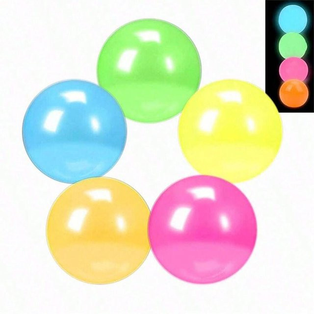 Yiran toy Leuchtet im Dunkeln Klebriger Stressball Sensorisches Fidget Spielzeug 5-teiliges Set - Bild 1