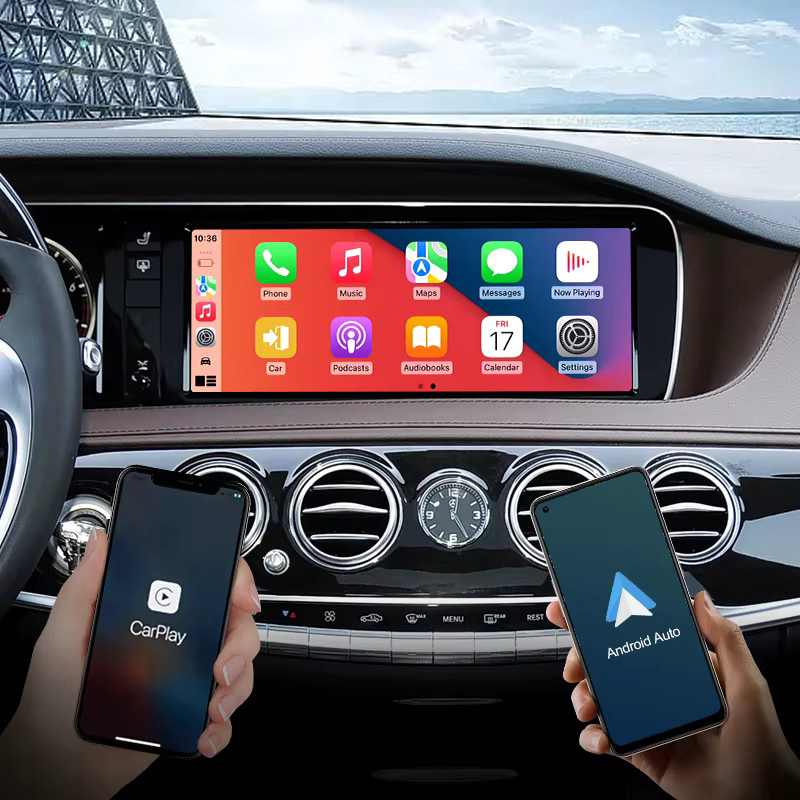 STWEI Android 14 Multimedia Bildschirm mit Qualcomm 8-Core Prozessor und Wireless CarPlay für Mercedes Benz S-Klasse W222 NTG5.0 in Schwarz - Bild 3