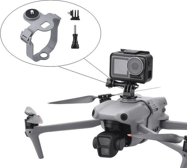 SKSKTU Erweiterung Halterung für Sportkameras und Drohnen, Feste Basis für GoPro Hero, DJI Action sowie DJI Mavic Air 3 und Air 3S, Grau - Bild 1