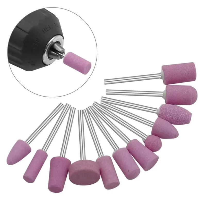LGFU 12er Set Schleifpolier-Schleifköpfe mit 2,3 mm Schaft, Schleifstein-Radköpfe für Drehwerkzeuge und Mini-Nagelbohrer-Set - Bild 2