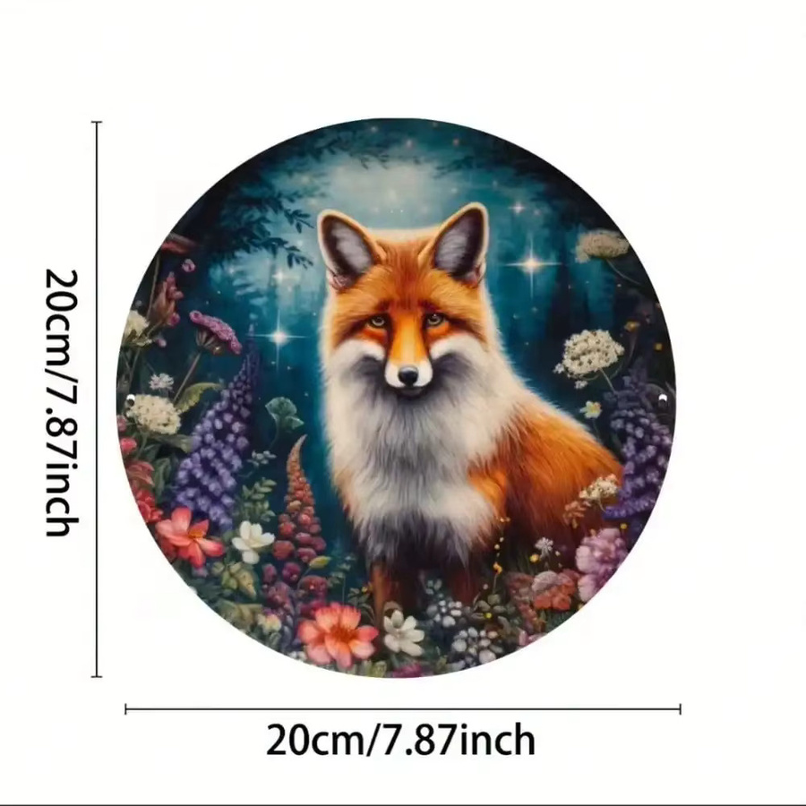 CIFBUY Retro-Fuchs Wandkunst aus Metall in Mehrfarbig, rustikales Vintage-Tierdekor für Garten und Innenbereich - Bild 2