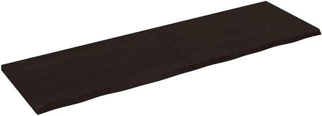 vidaXL Wandregal aus Massivholz Eiche in Dunkelbraun, B/H/T: 200 x 60 x 2-4 cm - Bild 1