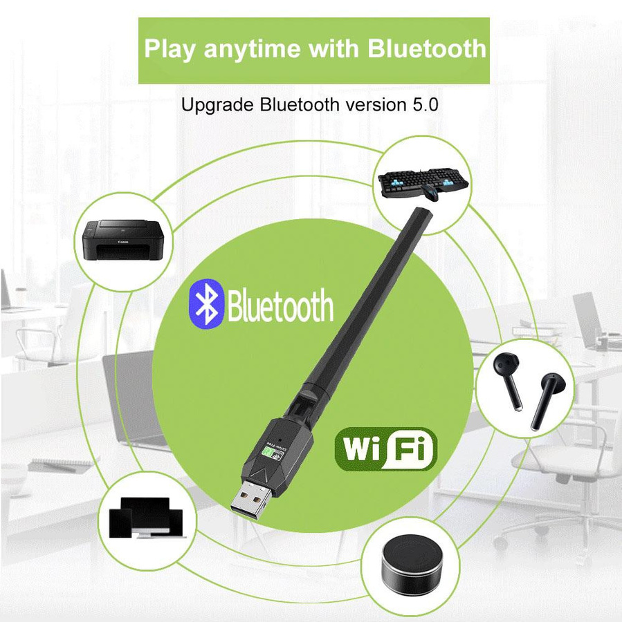 Meiteai-All USB WiFi Bluetooth 5.0 Adapter Dual Band 2,4G/5GHz Netzwerkkarte in Schwarz für PC und Laptop - Bild 2