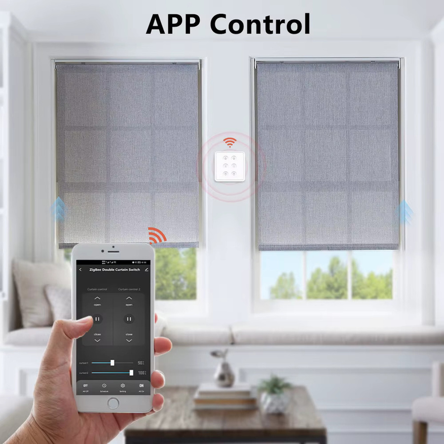 LoraTap Tuya Smart Life ZigBee Doppelrollo-Drucktastenschalter mit Prozentregelung in Weiß, kompatibel mit Google Assistant und Alexa - Bild 2
