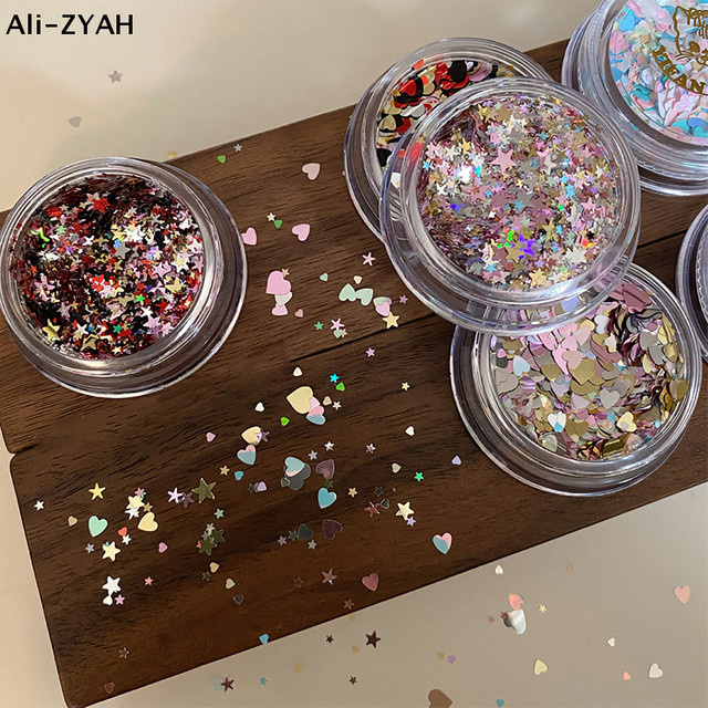 JETTING Nagelpailletten 3D Glitzer-Sterne, Mixed Color, Glänzend - Bild 1