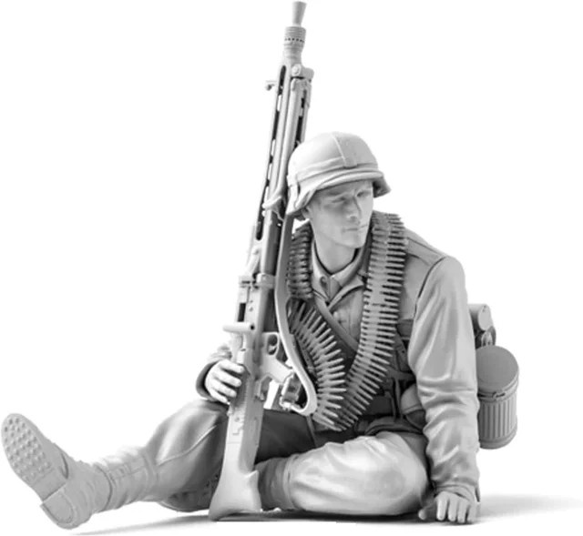 GM Infanterie-MG42-Schütze, 1:16, Resin-Modellfigur Soldat, Militär, unmontierter und unbemalter Bausatz - Bild 1