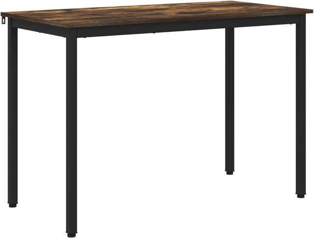 vidaXL Esstisch modern in Rechteckform aus Metall und Holzwerkstoff in Raucheiche und Schwarz/Braun, B/T/H: 120 x 60 x 75 cm - Bild 1