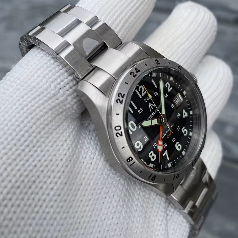 STEELFLIER Herren-Taucheruhr, Automatik, Edelstahl, GMT, 39 mm, 20 ATM - Bild 3