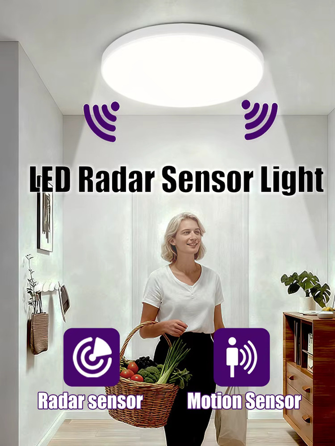 LANGYUE LED Deckenleuchte mit Radar-Bewegungssensor in Weiß für Flur, Treppe und Balkon - Bild 5